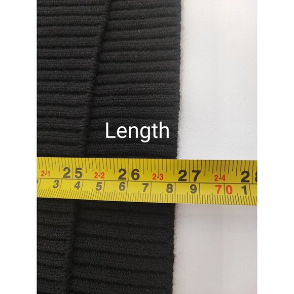 WHBM Women's  LS Mixed Rib Vnk Tunic Black Knit Size M - Picture 8 of 10